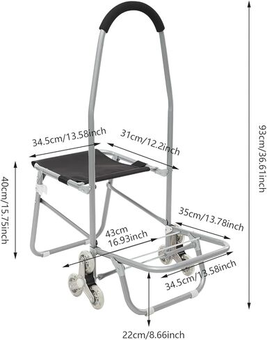 Art Cart, Rolling Craft Bag Portable Folding Rolling Art Cart with Wheels and Seat, Art Supplies Storage Carts with Storage Bag for Leisure Travel Outdoor Painting Entertainment (Silver) in Saudi Arabia