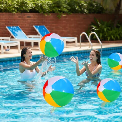Beach Balls, 16 Inch Inflatable Beach Balls Bulk, 4 Pack Rainbow Color Pool Toys for Swimming, Pool Floats Beach Toys Ball for Summer Beach Water Games Luau Birthday Decorations Party Favors Supplies in Saudi Arabia