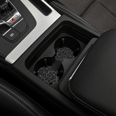 Black Leopard Print Steering Wheel Cover for Women Black Cheetah Print Steering Wheel Cover Animal Anti-Slip Universal Breathable 14-15-in 2 Car Cup Coasters for Women Men in Kuwait