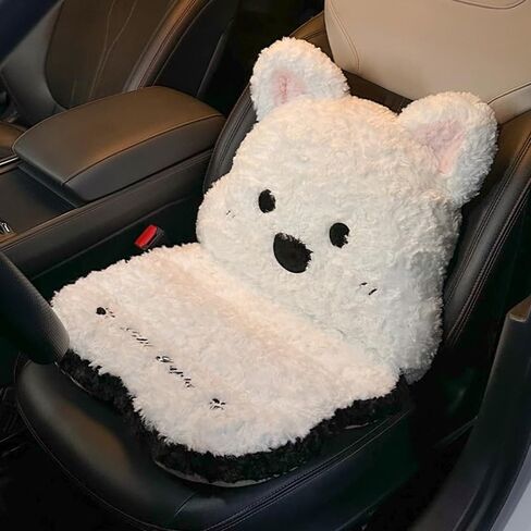Cute Car Seat Cushion with Back Cartoon Plush Lumbar Support Pillow for Driving Seat Desk Chair Cushions for Cars Office Playroom Gaming Accessories Room Bedroom Decor in Saudi Arabia