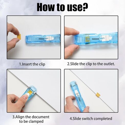 3 Pcs Portable Binder Paper Clam Clip Dispenser with 300 Pcs Metal Refill Clips 40 Sheet Capacity Mini Push Stapler Dispenser Papers Clamps for Home Document Office in Saudi Arabia