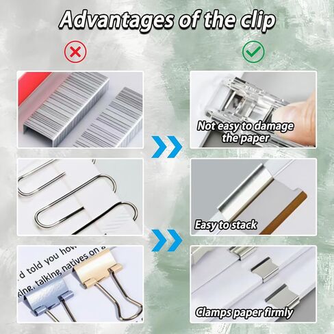 3 Pcs Portable Binder Paper Clam Clip Dispenser with 300 Pcs Metal Refill Clips 40 Sheet Capacity Mini Push Stapler Dispenser Papers Clamps for Home Document Office in Saudi Arabia