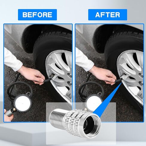 40 Pcs Double Seal Valve Stem Caps Metal Valve Cap Bulk Inflate Tire Valve Flow Through Tires Air Cap for Car Van Trailers Semi Trailer Boats in Kuwait