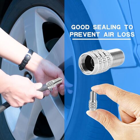 40 Pcs Double Seal Valve Stem Caps Metal Valve Cap Bulk Inflate Tire Valve Flow Through Tires Air Cap for Car Van Trailers Semi Trailer Boats in Kuwait