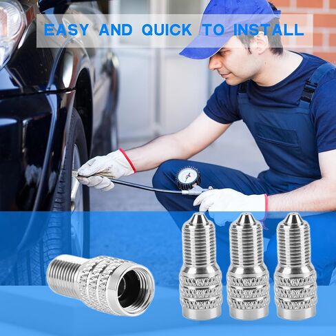 40 Pcs Double Seal Valve Stem Caps Metal Valve Cap Bulk Inflate Tire Valve Flow Through Tires Air Cap for Car Van Trailers Semi Trailer Boats in Kuwait