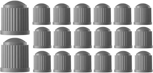 Car Tire Valve Stem Caps, 20PCS Dustproof Vehicle Tire Valve Dust Cover with O Rubber Seal, Corrosion Resistant Automotive Tyre Protecter Decor, Universal for SUV Motorcycle Bicycle (Gray) in Kuwait