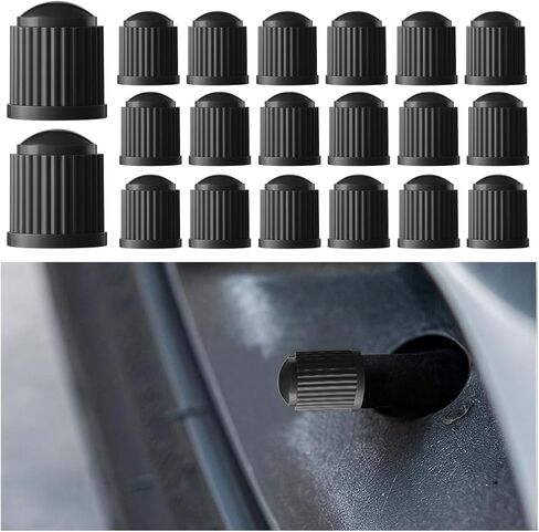 Car Tire Valve Stem Caps, 20PCS Dustproof Vehicle Tire Valve Dust Cover with O Rubber Seal, Corrosion Resistant Automotive Tyre Protecter Decor, Universal for SUV Motorcycle Bicycle (Gray) in Kuwait