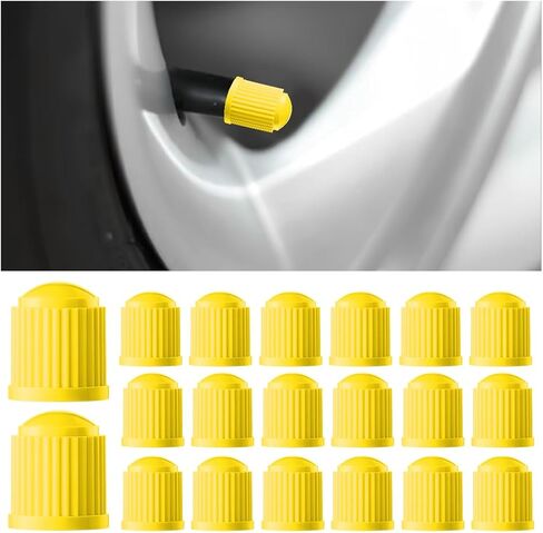 Car Tire Valve Stem Caps, 20PCS Dustproof Vehicle Tire Valve Dust Cover with O Rubber Seal, Corrosion Resistant Automotive Tyre Protecter Decor, Universal for SUV Motorcycle Bicycle (Gray) in Kuwait