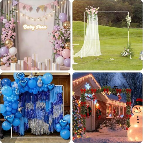 GOJAWAY Square Backdrop Stand Metal Gold Wedding Arch Stand 7.2ft Rectangle Backdrop Frame for Birthday Party Baby Shower Graduation Ceremony Decoration in Saudi Arabia