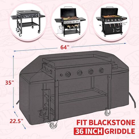 NEXCOVER Griddle Cover for Blackstone 36 Inch Griddle, Water-Proof Heavy Duty Material, Flat Top Grill Cover with Support Pole for Camp Chef 600 and More 4-Burner Griddle in Kuwait