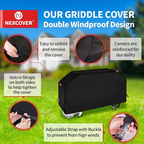 NEXCOVER Griddle Cover for Blackstone 36 Inch Griddle, Water-Proof Heavy Duty Material, Flat Top Grill Cover with Support Pole for Camp Chef 600 and More 4-Burner Griddle in Kuwait