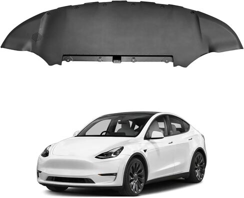 MGWILL المصد الأمامي السفلي سبلاش درع متوافق مع 2020 2021 2022 2023 Tesla Model Y تحت لوحة غطاء حماية 1493760-00-A بلاستيك in Kuwait