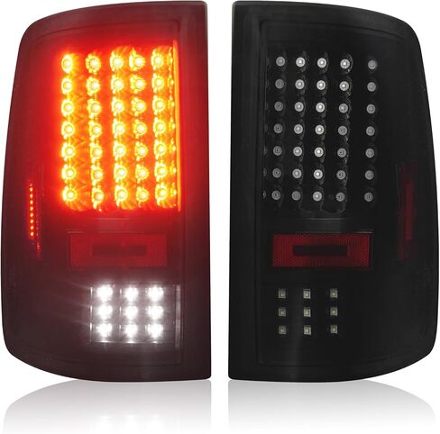 مصابيح خلفية LED مناسبة لسيارة Dodge RAM 1500 2500 3500 2013-2018 [متوافقة فقط مع إصدار LED الأصلي]، مجموعة المصابيح الخلفية لمصباح الفرامل الخلفية، عدسة مدخنة سوداء in Kuwait