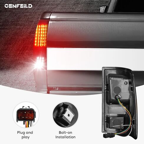 مصابيح خلفية LED مناسبة لسيارة Dodge RAM 1500 2500 3500 2013-2018 [متوافقة فقط مع إصدار LED الأصلي]، مجموعة المصابيح الخلفية لمصباح الفرامل الخلفية، عدسة مدخنة سوداء in Kuwait
