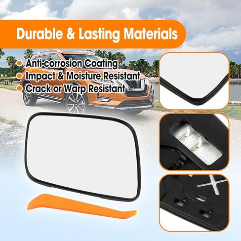 Right Passenger Side Heated Mirror Glass Fit for Nissan Rogue 2008 2009 2010 2011 2012 2013 2014 2015 Nissan Rogue Select 2014 2015, Right Side Exterior Rear View Mirror with Backing Plate in Saudi Arabia