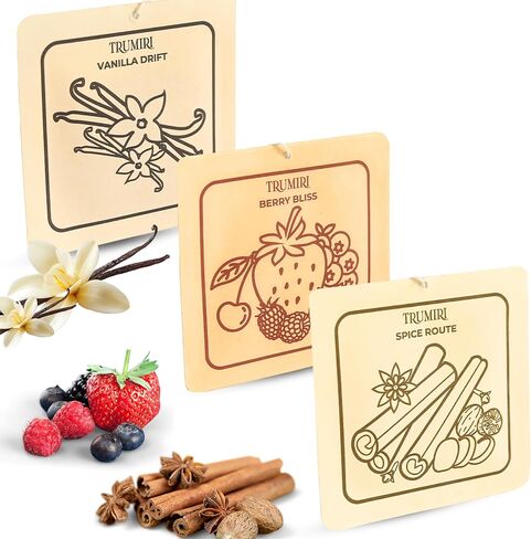 الفانيليا - معطر هواء السيارة طويل الأمد ومزيل الروائح الكريهة من النوع المعلق - عبوة من 3 قطع - Aromatizante Ambientador Olores Para Carro - عطر منعش غير سام in Kuwait