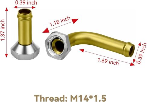 Transmission Cooler Oil Tube Connector Compatible with Subaru Impreza 2.0L 2.5L 2008-2011, Legacy 2.0L 2009, Legacy 2.5L 2005-2010, Outback 2.5L 2005-2009 (Thread M14x1.5) in Saudi Arabia