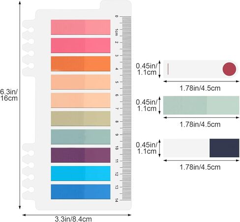Joyberg 660P Sticky Tabs, 12 Colors Writable and Repositionable Index Tabs, Divider Tabs for Notebooks, Books, Binders and File Folders in Saudi Arabia