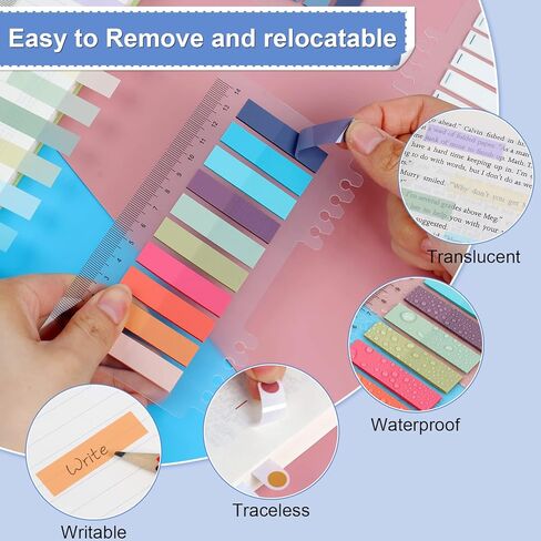 Joyberg 660P Sticky Tabs, 12 Colors Writable and Repositionable Index Tabs, Divider Tabs for Notebooks, Books, Binders and File Folders in Saudi Arabia