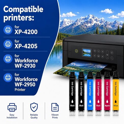 معاد تصنيعها من أجل Epson 232XL Ink Cartridges Combo Pack لـ 232 XL لطابعة Epson XP-4200 XP-4205 Workforce WF-2930 WF-2950 2 أسود 1 سماوي 1 أرجواني 1 أصفر in Kuwait