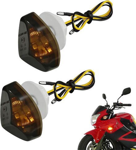 قطعتان من إشارات الانعطاف LED لدراجات هوندا النارية، مصابيح مؤشرات أمامية عالمية للدراجة النارية 12 فولت متوافقة مع Honda CBR1000RR CBR600RR CBR 600 F4i CBR900 CBR919 in Kuwait