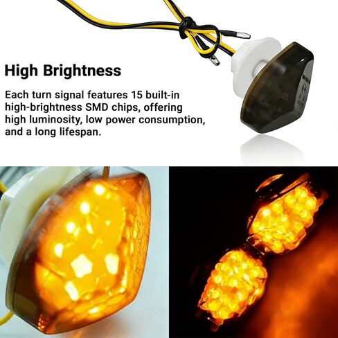 قطعتان من إشارات الانعطاف LED لدراجات هوندا النارية، مصابيح مؤشرات أمامية عالمية للدراجة النارية 12 فولت متوافقة مع Honda CBR1000RR CBR600RR CBR 600 F4i CBR900 CBR919 in Kuwait