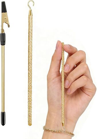 Bracelet Helper Tool Hook 2Pcs Non-Slip Rubber Tips Fastener Helper for Jewelry Wearing Bracelets, Watches, Necklaces Easy to Put on Yourself – Gold in Saudi Arabia