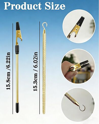 Bracelet Helper Tool Hook 2Pcs Non-Slip Rubber Tips Fastener Helper for Jewelry Wearing Bracelets, Watches, Necklaces Easy to Put on Yourself – Gold in Saudi Arabia