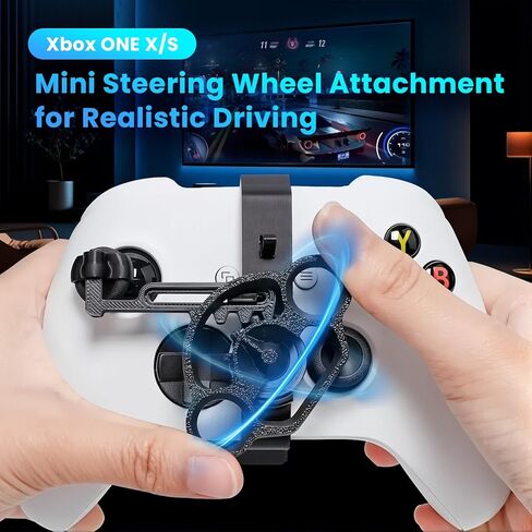 Xhiver Mini Steering Wheel Attachment for X-boX ONE X/S Controller Racing Games Controller Steering Wheel Attachment Accessory for X-boX(Black, 1-Pack) in Saudi Arabia