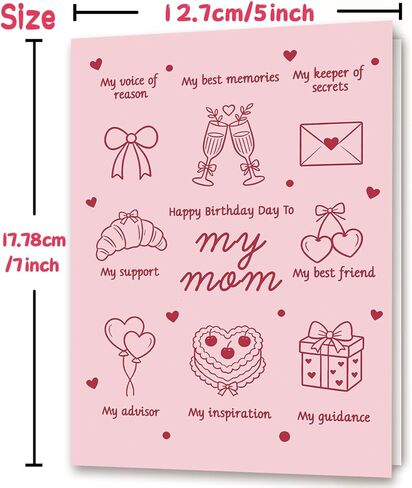 Birthday Card for Mom,Cute Mom Birthday Card from Daughter Son,Unique Gift Idea for Mother in Saudi Arabia