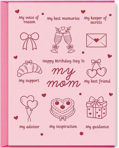 Birthday Card for Mom,Cute Mom Birthday Card from Daughter Son,Unique Gift Idea for Mother in Saudi Arabia