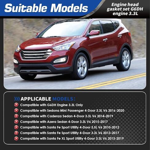 مجموعة حشية الرأس MLS G6DH G6DJ 3.3L 3.5L V6 Lambda II Engine متوافق مع Sedona Sorent-o Cadenza Azera Santa Fe 2010-2020 استبدال 223113CGA0 223113L100 in Kuwait