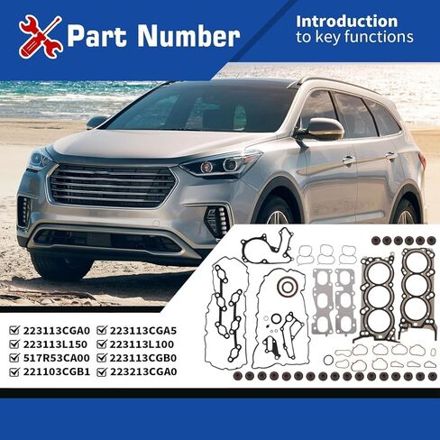 مجموعة حشية الرأس MLS G6DH G6DJ 3.3L 3.5L V6 Lambda II Engine متوافق مع Sedona Sorent-o Cadenza Azera Santa Fe 2010-2020 استبدال 223113CGA0 223113L100 in Kuwait