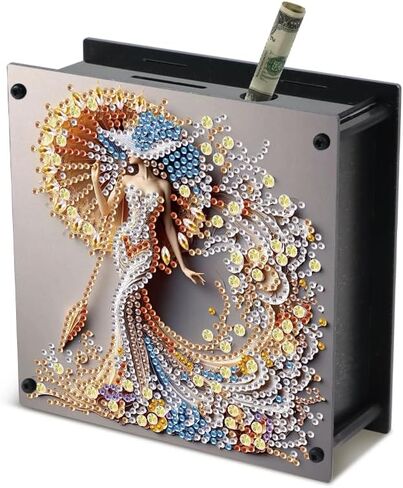 TDFERAN Diamond Painting Piggy Banks 14x14cm Money Cash Coin Saving Box Money Safe Bank Coins Bills Change Bank Box Sea Turtles Diamond Art Kits Hot Gift for Birthday Present and Decor in Saudi Arabia