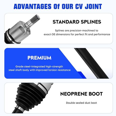 Front Left&Right CV Axle Shaft Assembly Fit for Dodge Dart 2L 2.4L 2013 2014 2015 2016 (Only for Automatic), Replace for 66-3791 66-3749, 2 pcs CV Joint Shaft in Kuwait
