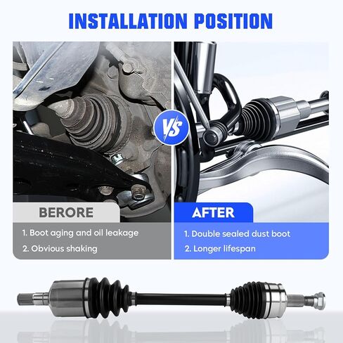 Front Left&Right CV Axle Shaft Assembly Fit for Dodge Dart 2L 2.4L 2013 2014 2015 2016 (Only for Automatic), Replace for 66-3791 66-3749, 2 pcs CV Joint Shaft in Kuwait