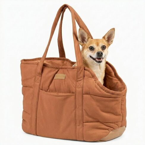 Plush Dog Purse Carrier for Small Dogs, Soft Tote, Brown in Saudi Arabia