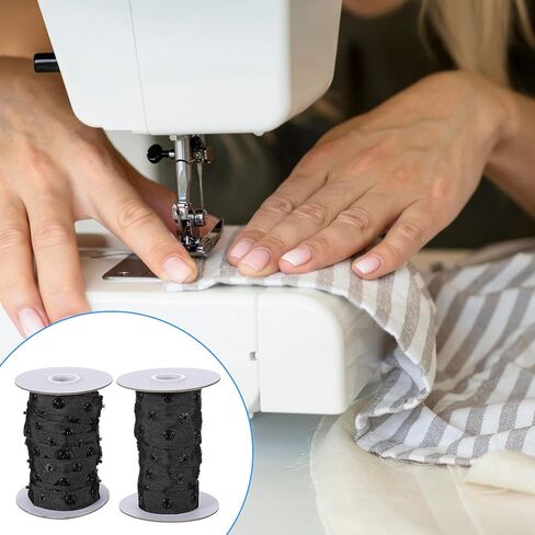 4 Rolls Black Snap Tapes for Sewing, Total 40 Yards Polyester Snap Button Tape Fastener Tape Snaps Ribbon Fasteners for DIY Craft Clothing Fabric Sewing Accessories in Saudi Arabia