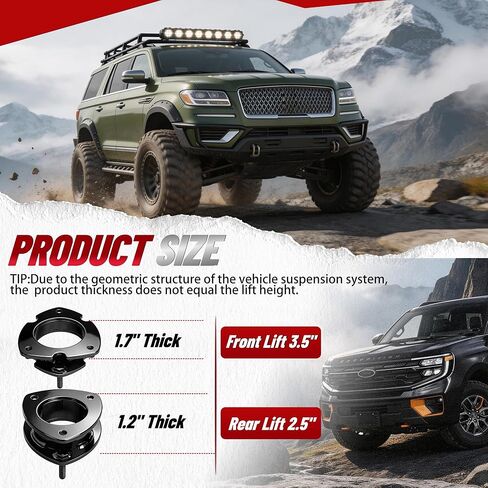 3.5" Front & 2.5" Rear Leveling Lift Kit for 2003-2018 Ford Expedition, Lincoln Navigator 2WD/4WD (Black) in Saudi Arabia
