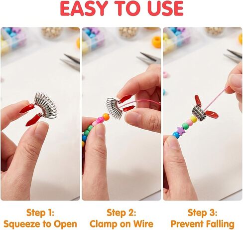 20 PCS Bead Stoppers for Jewelry Making, Bead Clamps with Soft Handles, Bead Stop Clips to Prevent Beads from Falling, Beading Supplies for DIY Bracelets Necklaces (Big 10 Red & 10 Pink) in Saudi Arabia