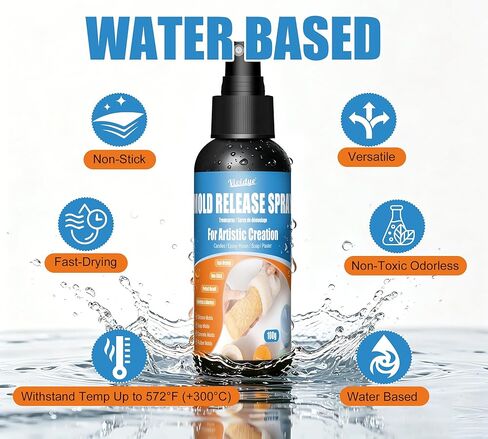 Professional Mold Release Spray - 7oz Water Based Mold Release Agent for Silicone, Epoxy Resin, Candle Making, Soap, Plaster & Concrete, Non-Stick, Easy to Demold, Extend Mold Life in Kuwait