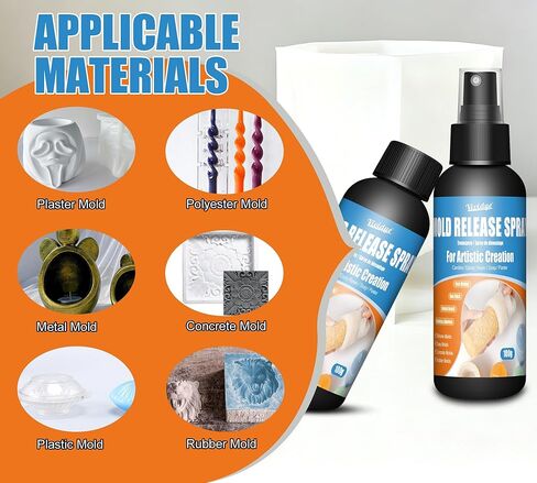 Professional Mold Release Spray - 7oz Water Based Mold Release Agent for Silicone, Epoxy Resin, Candle Making, Soap, Plaster & Concrete, Non-Stick, Easy to Demold, Extend Mold Life in Kuwait