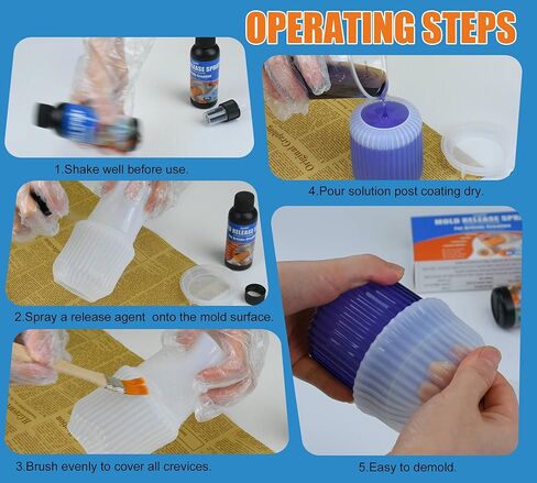 Professional Mold Release Spray - 7oz Water Based Mold Release Agent for Silicone, Epoxy Resin, Candle Making, Soap, Plaster & Concrete, Non-Stick, Easy to Demold, Extend Mold Life in Kuwait