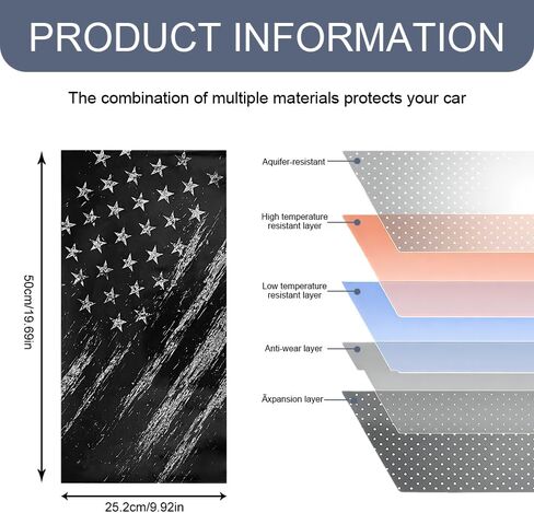 2PCS B Pillar Sticker Decal, Gloss Vinyl Decal Set, Waterproof USA Flag Personalized Vehicle Door Window Pillar Decals, Car American Flag Vinyl Wrap for Side Door Trim Decoration (Style B) in Kuwait