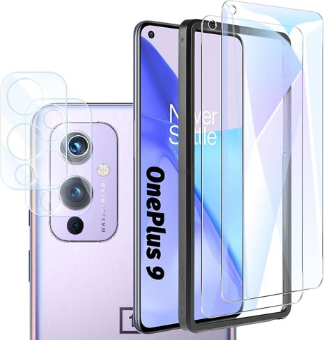 Orzero (3+2) متوافق مع هاتف OnePlus Nord N100، 3 عبوات من واقي الشاشة الزجاجي المقوى + 2 واقي عدسة كاميرا زجاجي مرن، HD خالي من الفقاعات in Kuwait