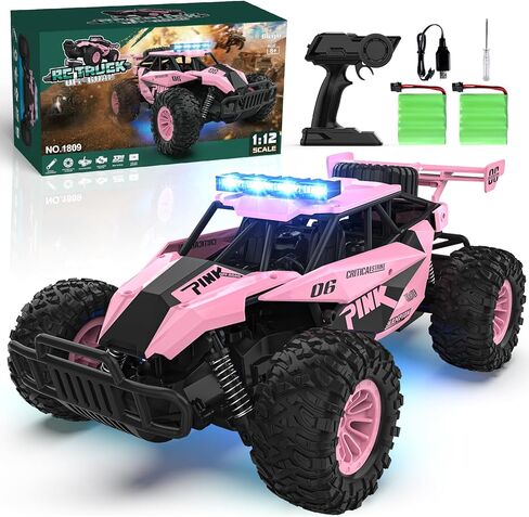 BLUEJAY Remote Control Car, 2.4GHz High Speed 33KM/H RC Cars Toys, 1:12 Monster RC Truck Off Road with LED Headlight and Rechargeable Battery Gifts for Adults Boys 8-12 in Saudi Arabia