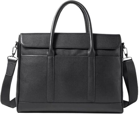 work bag Mens New Leather Attache Briefcase Traditional Messenger Lawyer Bag 15-inch Laptop Large Capacity Black in Saudi Arabia