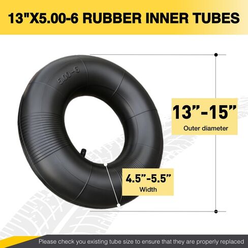 2-Pack Heavy Duty 13x5.00-6 Inner Tube-TR13 Straight Valve Stem Premium Rubber Universal Replacement for Lawn Mower,ATV,Razor Dirt Quad,Snow Blower,Go Kart,Fits 12X5.00-6,5.30-6,4.50-6,145/70-6 in Saudi Arabia