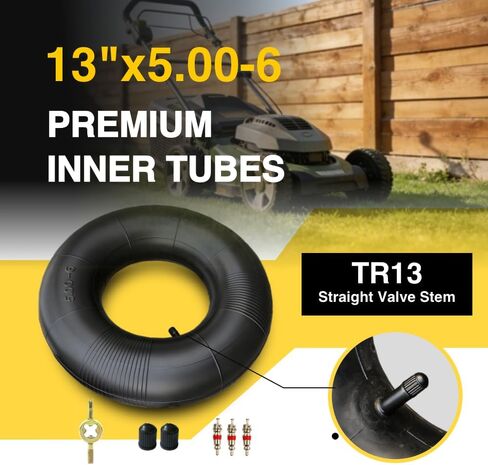 2-Pack Heavy Duty 13x5.00-6 Inner Tube-TR13 Straight Valve Stem Premium Rubber Universal Replacement for Lawn Mower,ATV,Razor Dirt Quad,Snow Blower,Go Kart,Fits 12X5.00-6,5.30-6,4.50-6,145/70-6 in Saudi Arabia