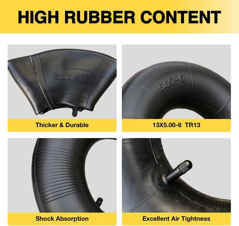 2-Pack Heavy Duty 13x5.00-6 Inner Tube-TR13 Straight Valve Stem Premium Rubber Universal Replacement for Lawn Mower,ATV,Razor Dirt Quad,Snow Blower,Go Kart,Fits 12X5.00-6,5.30-6,4.50-6,145/70-6 in Saudi Arabia